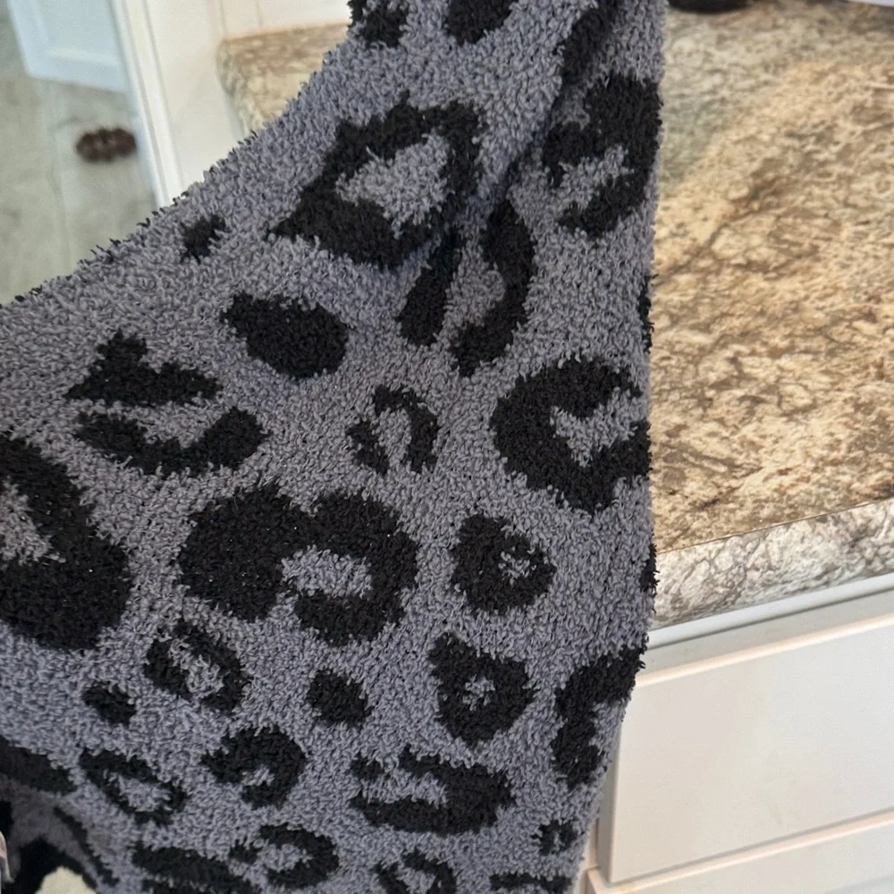 Leopard Print Black and Gray Scarf